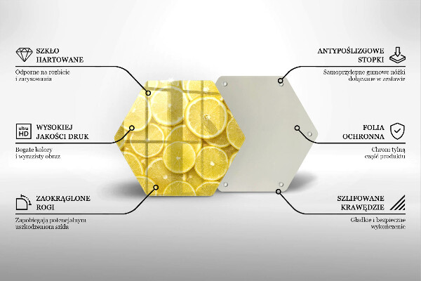 Tabla de cortar de vidrio Fruta de limon