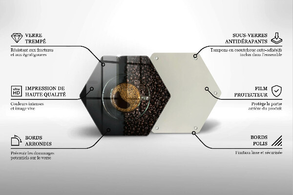 Tabla de cortar de vidrio Cafe y frijoles