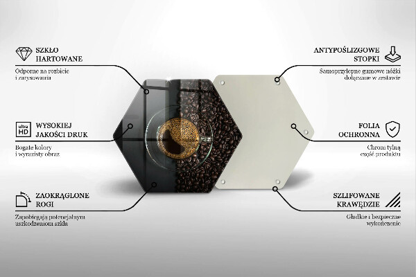 Tabla de cortar de vidrio Cafe y frijoles