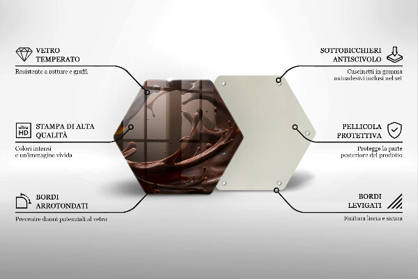 Tabla de cortar de vidrio Chocolate liquido