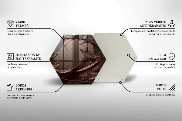 Tabla de cortar de vidrio Chocolate liquido