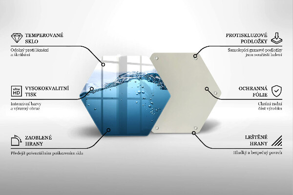 Tabla de cortar de vidrio Agua azul