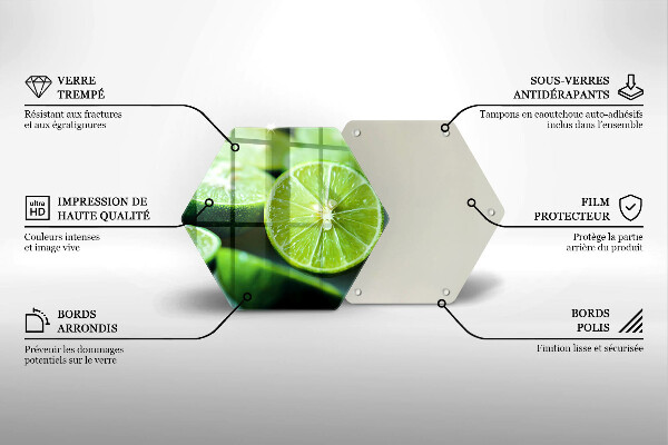 Tabla de cortar de vidrio Cítricos de lima