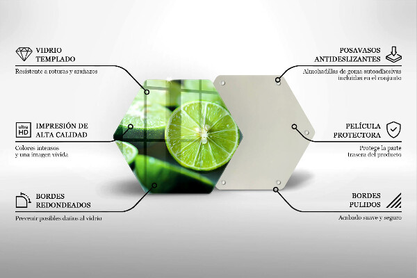 Tabla de cortar de vidrio Cítricos de lima