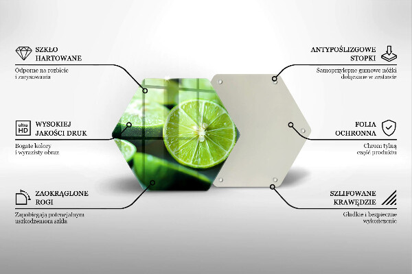 Tabla de cortar de vidrio Cítricos de lima