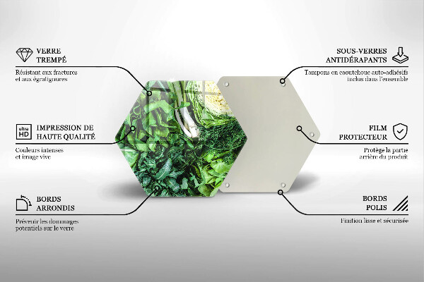 Tabla de cortar de vidrio Vegetales verdes