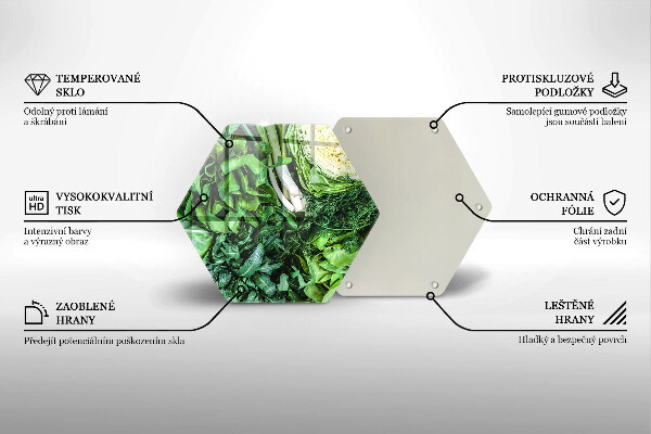 Tabla de cortar de vidrio Vegetales verdes