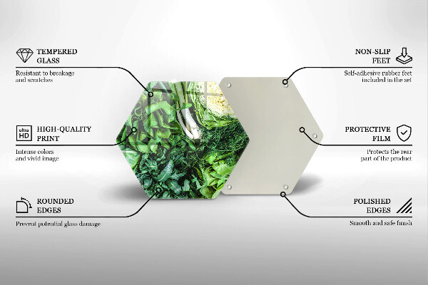 Tabla de cortar de vidrio Vegetales verdes