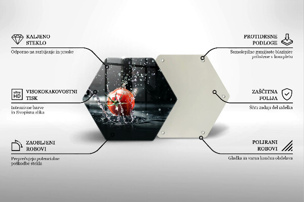 Tabla de cortar de vidrio Tomate en agua