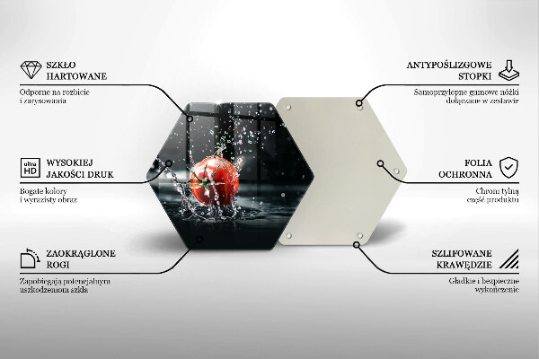Tabla de cortar de vidrio Tomate en agua