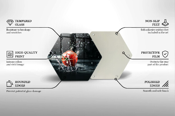Tabla de cortar de vidrio Tomate en agua