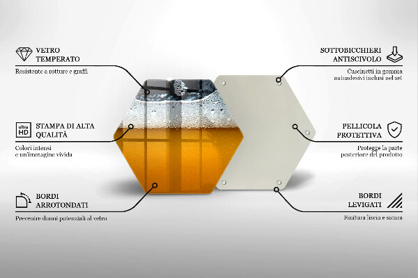 Tabla de cortar de vidrio Beber espuma de cerveza