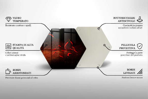 Tabla de cortar de vidrio Pimientos picantes