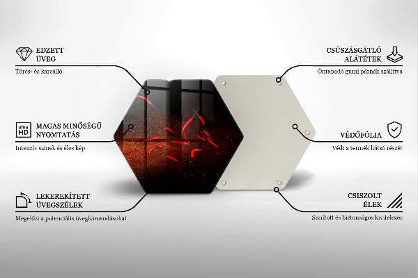 Tabla de cortar de vidrio Pimientos picantes