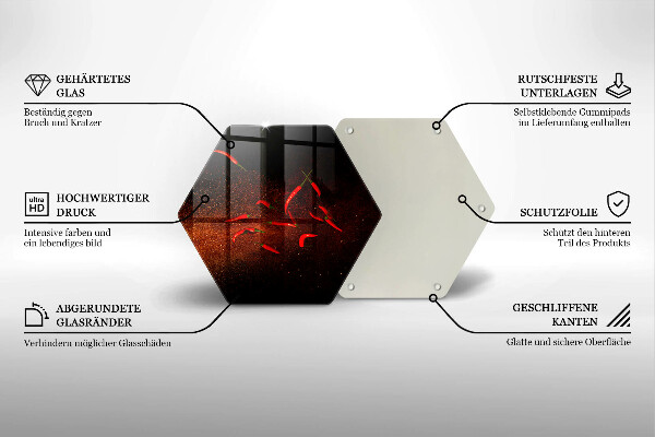 Tabla de cortar de vidrio Pimientos picantes
