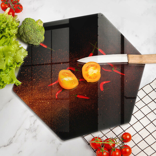 Tabla de cortar de vidrio Pimientos picantes