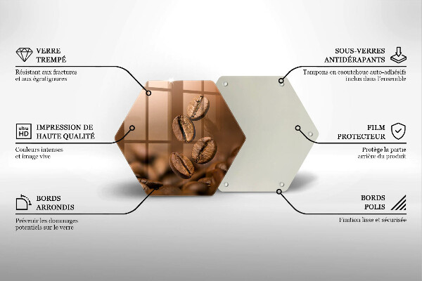 Tabla de cortar de vidrio Granos de café