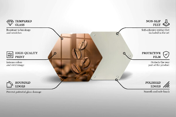 Tabla de cortar de vidrio Granos de café