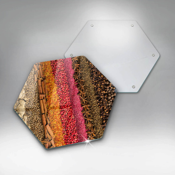 Tabla de cortar de vidrio Especias coloridas