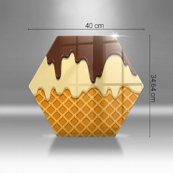 Tabla de cortar de vidrio Ilustración de cono de helado