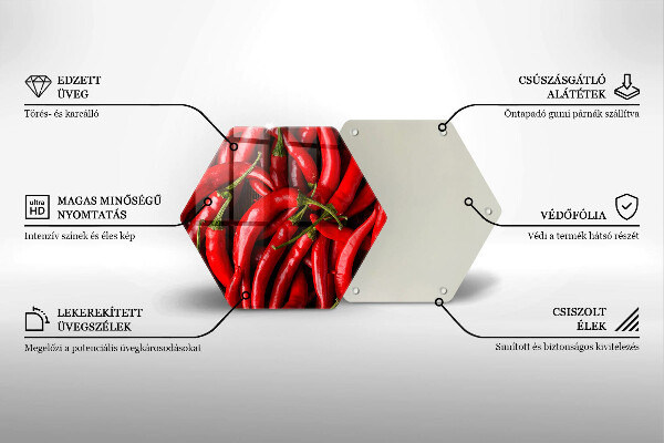 Tabla de cortar de vidrio Pimientos picantes