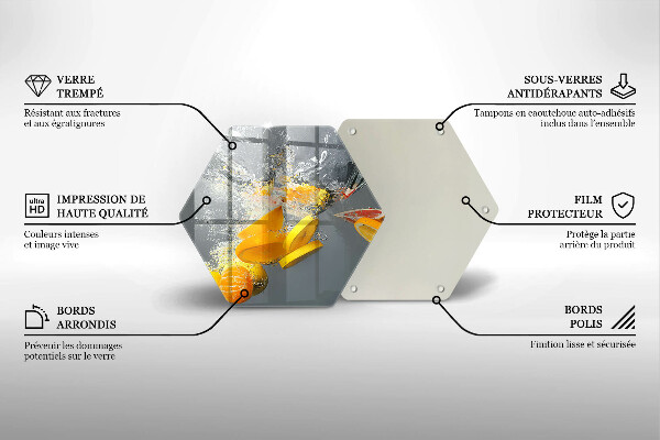 Tabla de cortar de vidrio Limones en agua