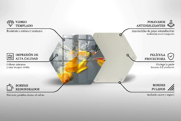 Tabla de cortar de vidrio Limones en agua
