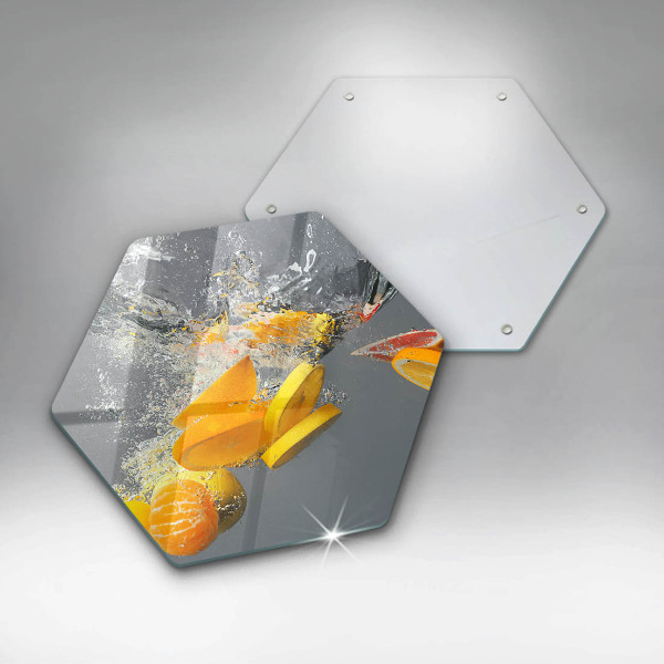 Tabla de cortar de vidrio Limones en agua