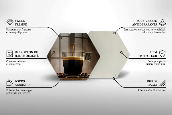 Tabla de cortar de vidrio Vidrio y granos de café