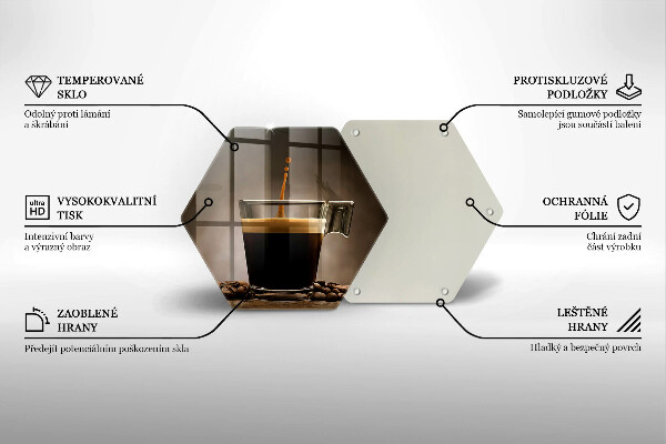 Tabla de cortar de vidrio Vidrio y granos de café