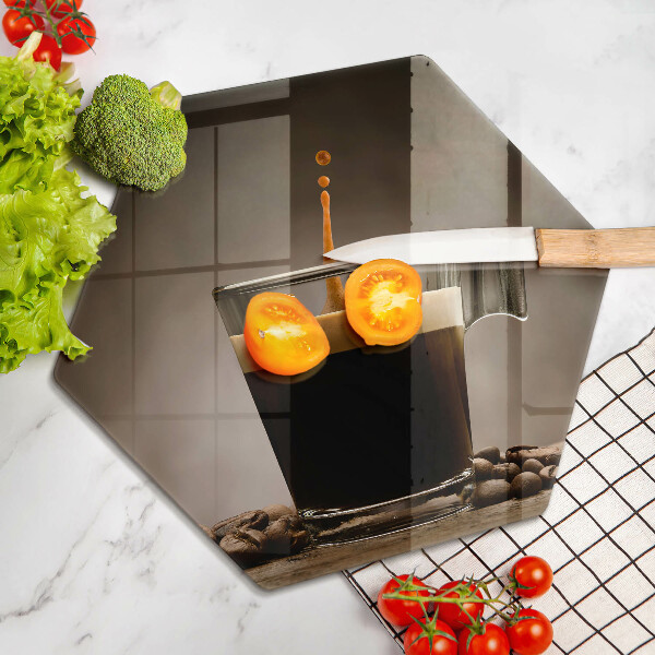 Tabla de cortar de vidrio Vidrio y granos de café