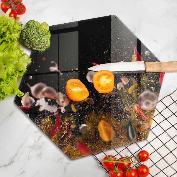 Tabla de cortar de vidrio Especias picantes