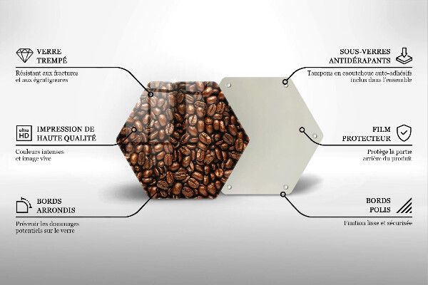 Tabla de cortar de vidrio Granos de café