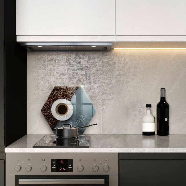 Tabla de cortar de vidrio Granos de café y taza