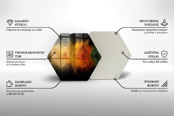 Tabla de cortar de vidrio Especias coloridas