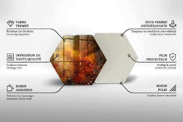 Tabla de cortar de vidrio Especias coloridas