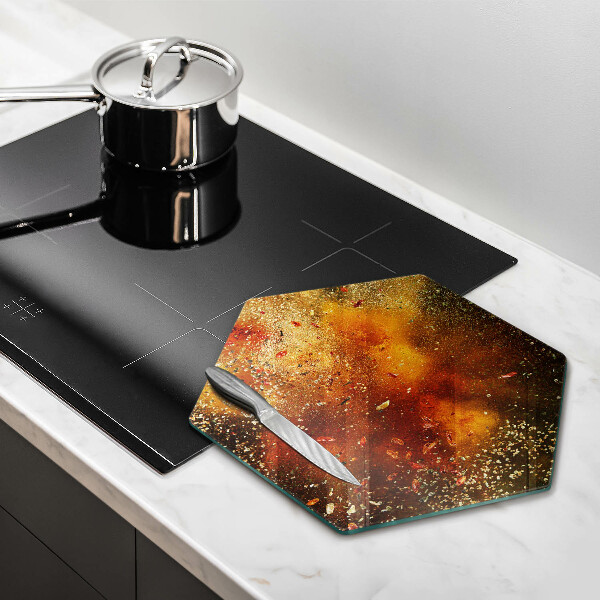 Tabla de cortar de vidrio Especias coloridas