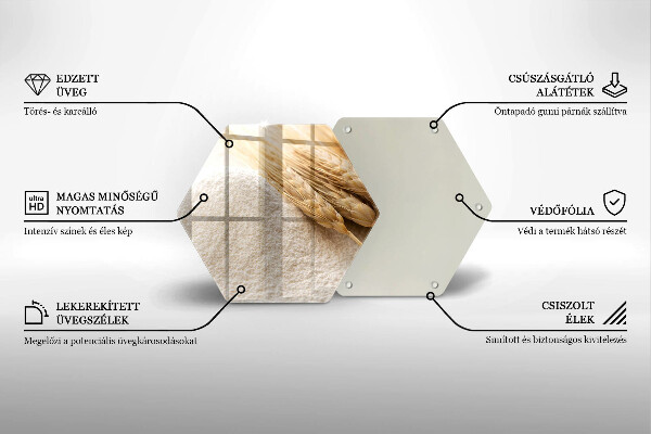 Tabla de cortar de vidrio Harina y espigas de grano