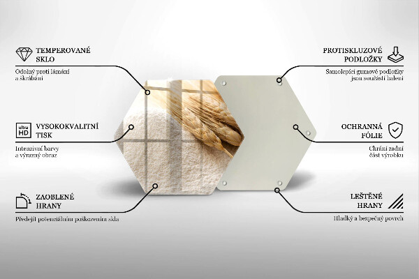 Tabla de cortar de vidrio Harina y espigas de grano