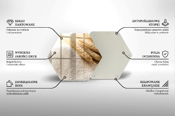 Tabla de cortar de vidrio Harina y espigas de grano