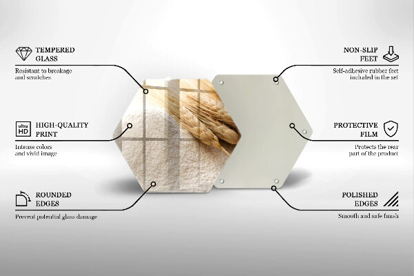 Tabla de cortar de vidrio Harina y espigas de grano