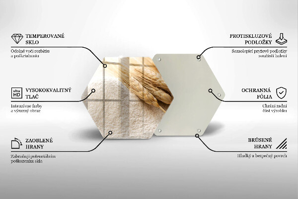 Tabla de cortar de vidrio Harina y espigas de grano