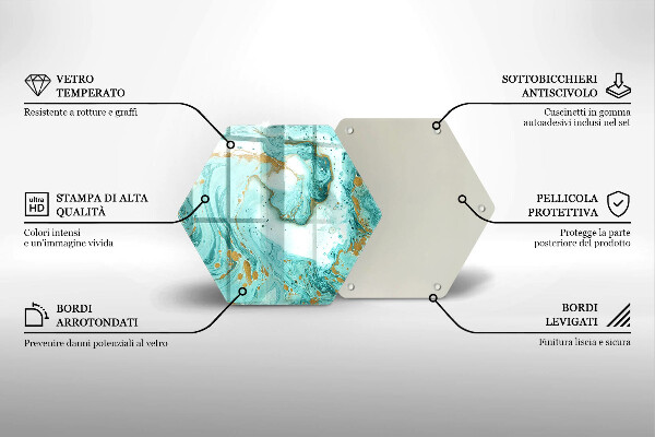 Tabla de cortar de vidrio Abstracción azul