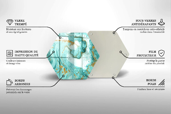 Tabla de cortar de vidrio Abstracción azul