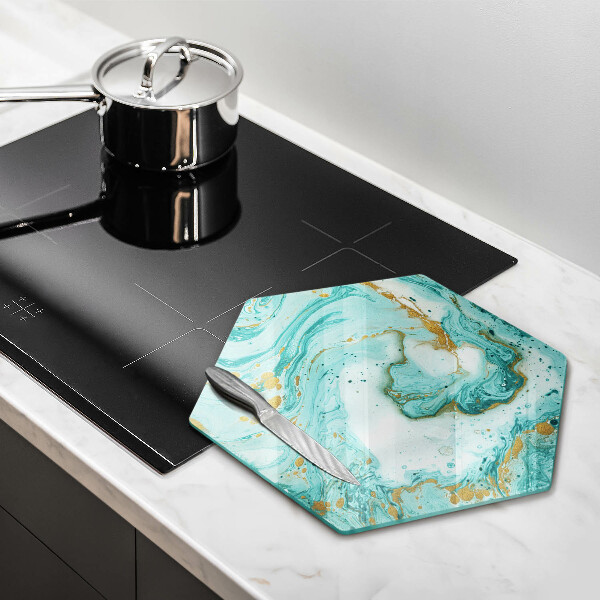 Tabla de cortar de vidrio Abstracción azul