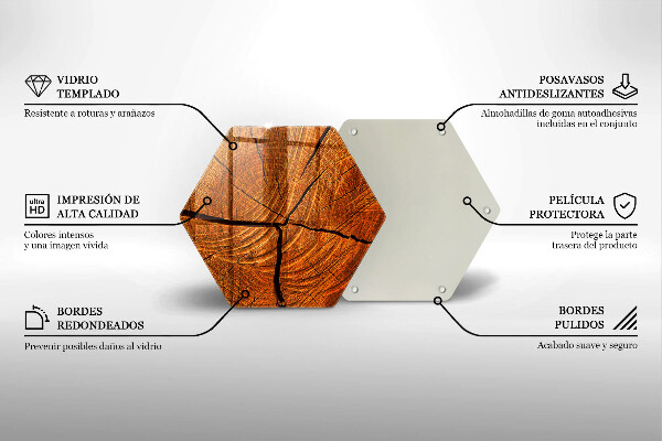 Tabla de cortar de vidrio Estructura de tronco de madera