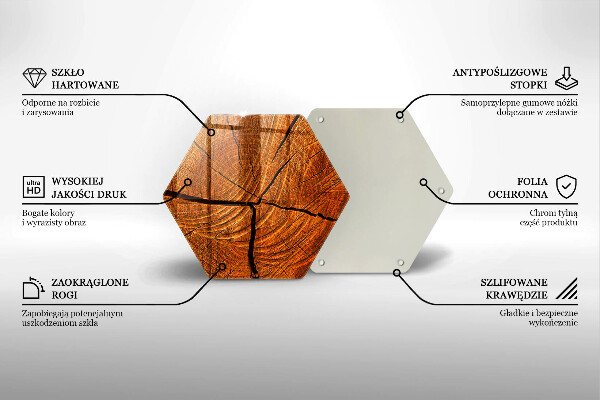 Tabla de cortar de vidrio Estructura de tronco de madera