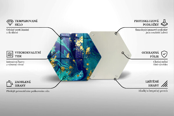 Tabla de cortar de vidrio Abstracción con oro