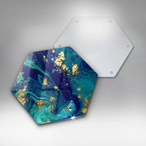 Tabla de cortar de vidrio Abstracción con oro