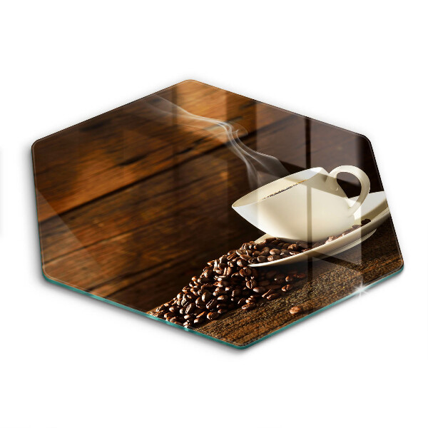 Tabla de cortar de vidrio Taza de café de madera